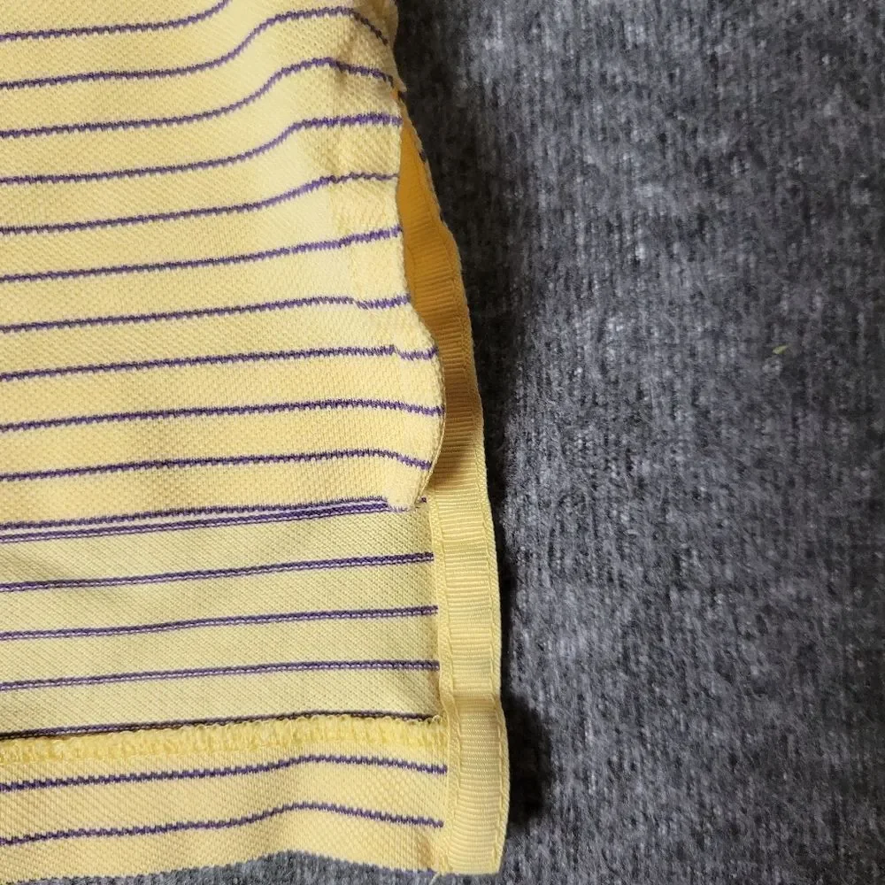 Polo Ralph Lauren Golf Shirt Men's Sz M Yellow Striped Trump National Golf Club
